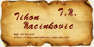 Tihon Mačinković vizit kartica